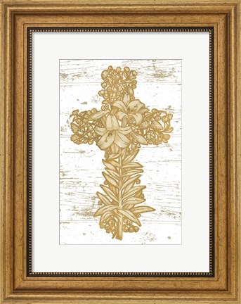 Framed Holiday Cross I Print