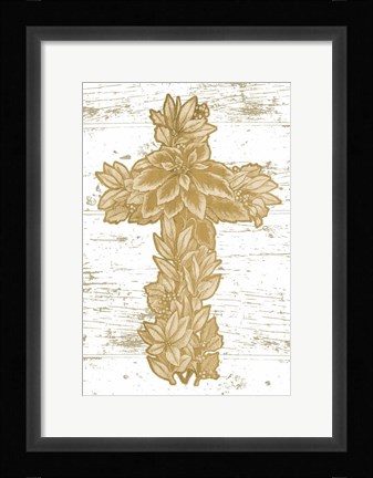 Framed Holiday Cross II Print