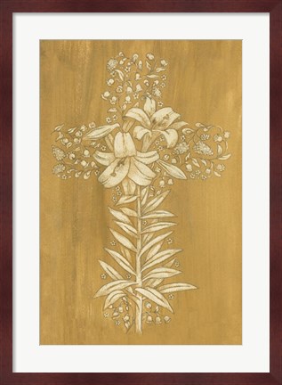 Framed Holiday Cross IV Print