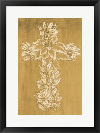 Framed Holiday Cross III Print