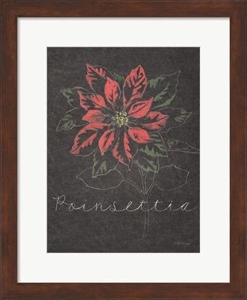 Framed Chalkboard Christmas Greenery IV Print