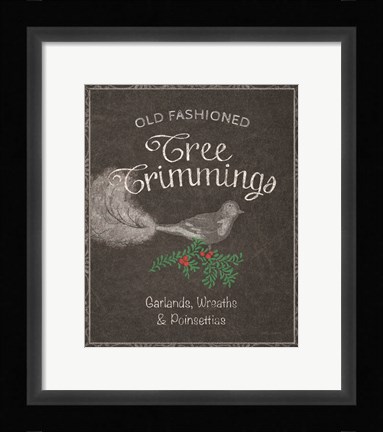 Framed Chalkboard Christmas Signs III Print