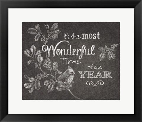Framed Chalkboard Christmas Sayings VI Print
