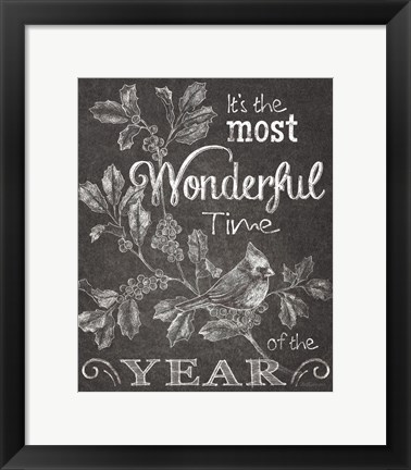 Framed Chalkboard Christmas Sayings III Print