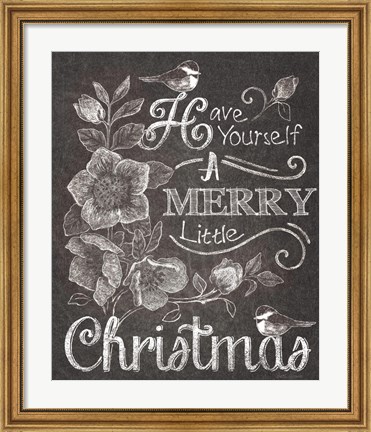 Framed Chalkboard Christmas Sayings II Print