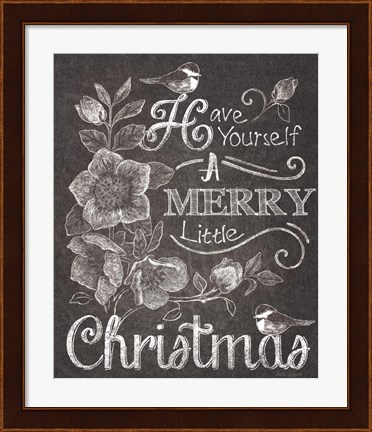 Framed Chalkboard Christmas Sayings II Print