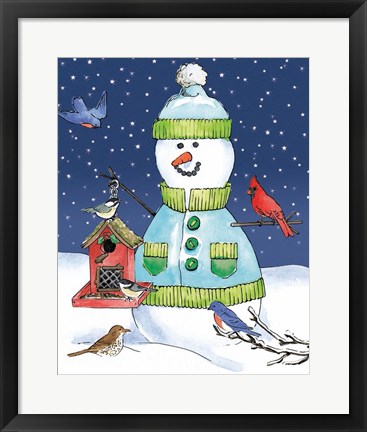 Framed Lodge Snowmen II Print