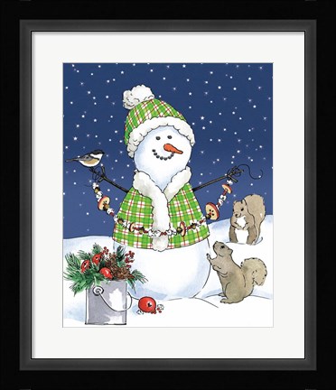 Framed Lodge Snowmen I Print