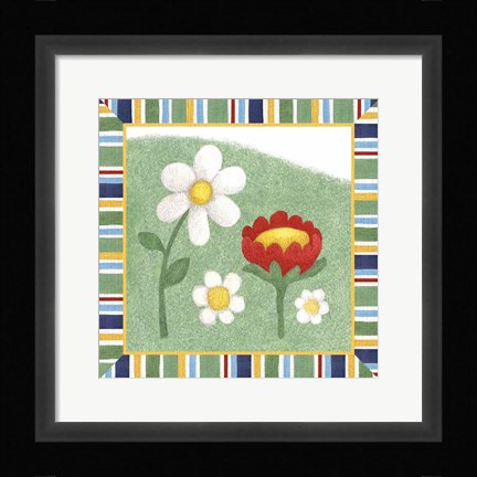 Framed Americana Garden I With Border Print