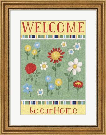 Framed Welcome Flowers Print