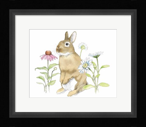 Framed Wildflower Bunnies IV Crop Print
