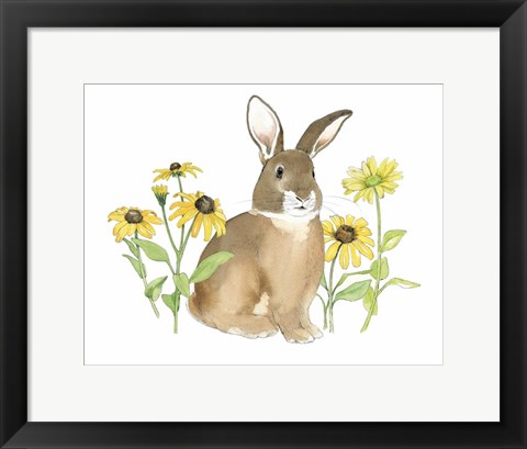 Framed Wildflower Bunnies III Print