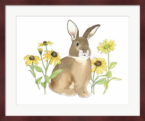 Framed Wildflower Bunnies III Print