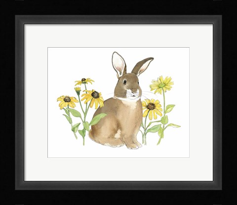 Framed Wildflower Bunnies III Print