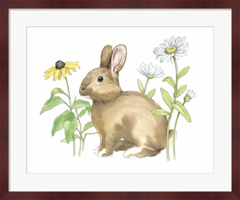 Framed Wildflower Bunnies II Print
