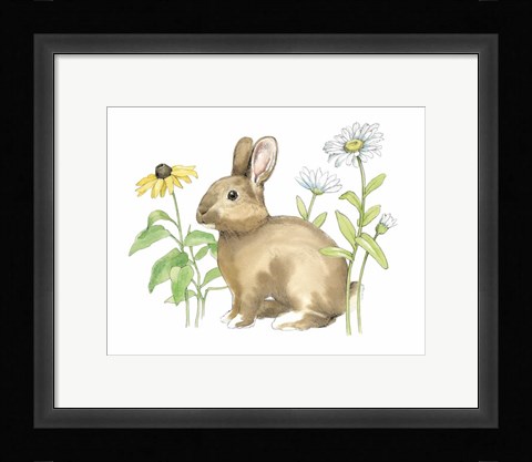 Framed Wildflower Bunnies II Print