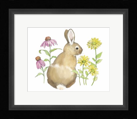 Framed Wildflower Bunnies I Print