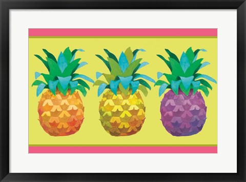Framed Island Time Pineapples Print