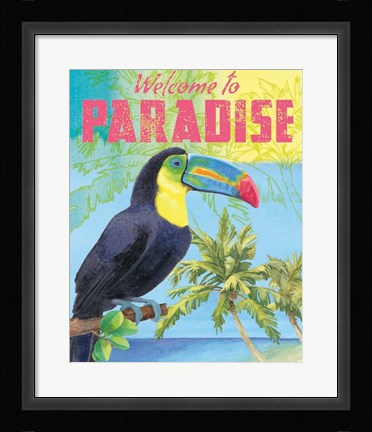 Framed Island Time Tucan II Bright Print