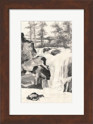 Framed Sumi Waterfall I Print