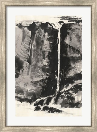 Framed Sumi Waterfall View III Print