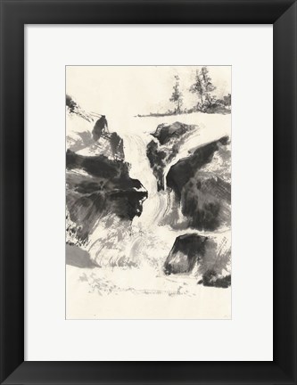 Framed Sumi Waterfall V Print