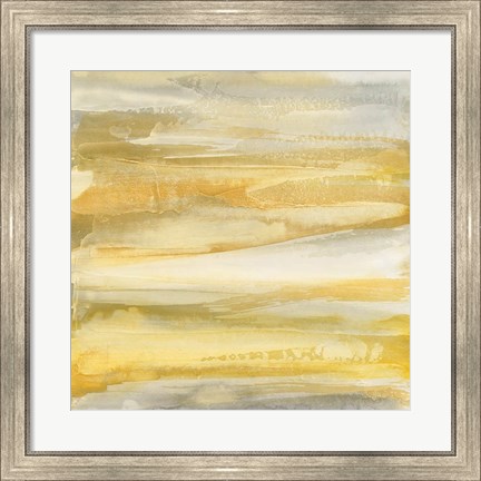 Framed Grey and Gold Print