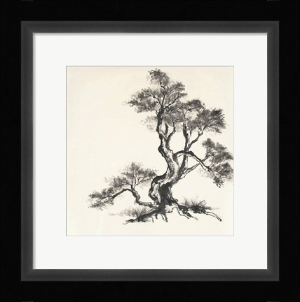 Framed Sumi Tree I Print