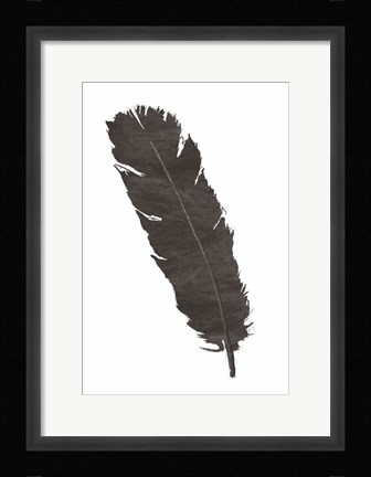 Framed Black Feather V Print