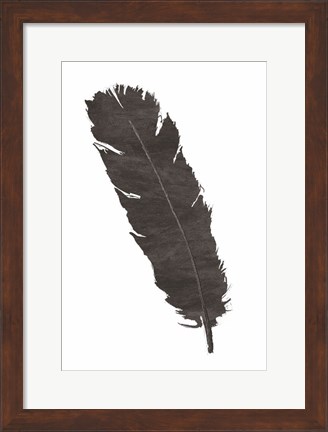 Framed Black Feather V Print