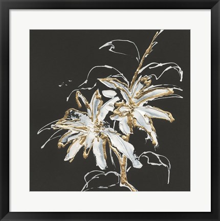 Framed Gilded Poinsettias Print