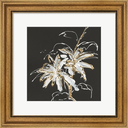 Framed Gilded Poinsettias Print
