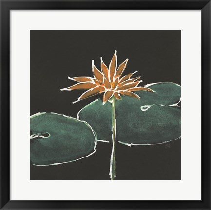 Framed Lily on Black VI Print