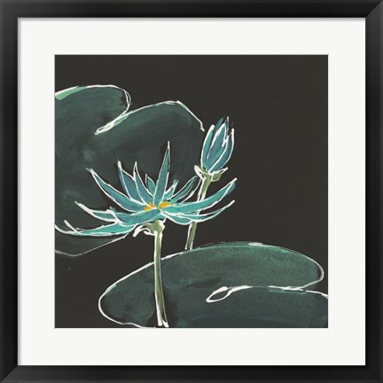 Framed Lily on Black IV Print