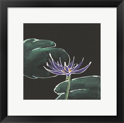 Framed Lily on Black II Print