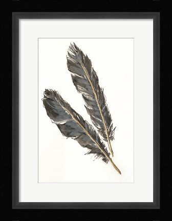 Framed Gold Feathers III Print