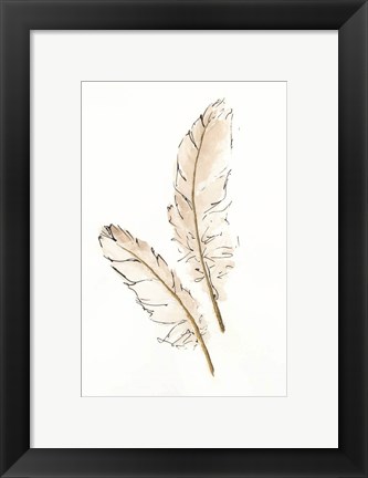 Framed Gold Feathers I Print