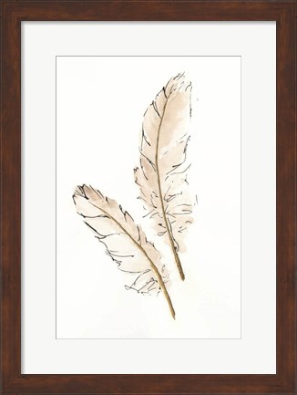 Framed Gold Feathers I Print