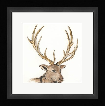 Framed Gilded Elk Print