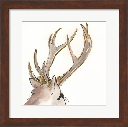 Framed Gilded Deer Print
