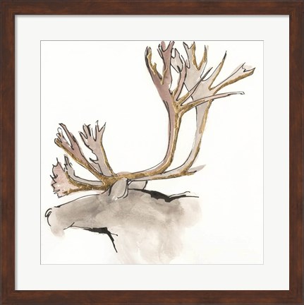 Framed Gilded Caribou Print