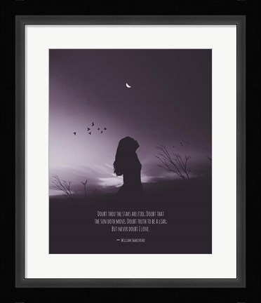 Framed Doubt Thou the Stars are Fire Shakespeare Night Scene Grayscale Print