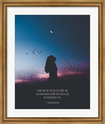 Framed Doubt Thou the Stars are Fire Shakespeare Night Scene Color Print