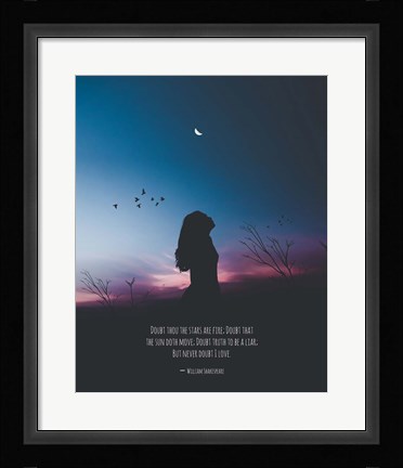 Framed Doubt Thou the Stars are Fire Shakespeare Night Scene Color Print