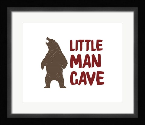 Framed Little Man Cave Standing Bear Color Print