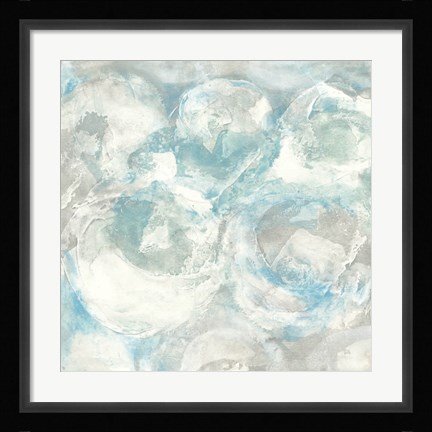 Framed Pale Blue Circles III Print