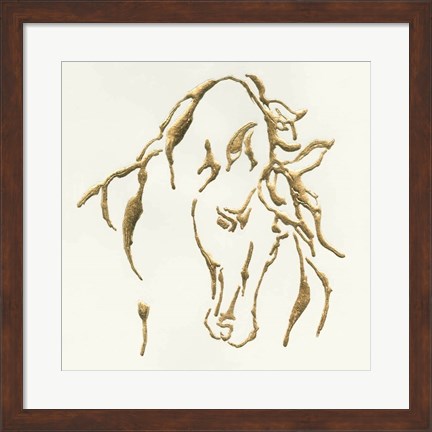 Framed Gilded Stallion Print