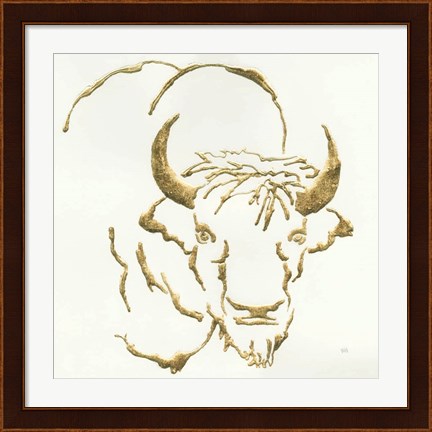 Framed Gilded Bison Print