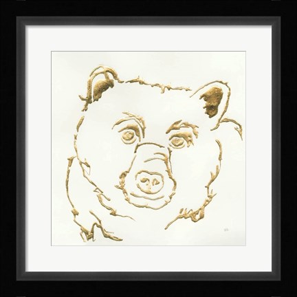Framed Gilded Black Bear Print