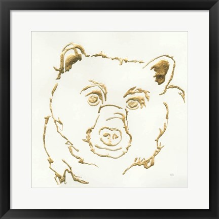 Framed Gilded Black Bear Print